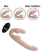 10x Evoke Ergo Fit Inflatable And Vibrating Silicone Strapless Strap-on - Vanilla with remote and showing inflating sizes