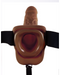 Fetish Fantasy Hollow Strap On Dildo with Balls 7 inches - Chocolate view of the hollow entrance