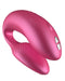 We-Vibe Chorus Remote & App Controlled Couples' Vibrator - Cosmic Pink against a white background with a side view of the u shape