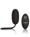 Silicone Remote Rechargeable Egg Vibrator Black on a white background with the remote control