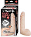 Natural Realskin Squirting Dildo 7.5 Inch - Vanilla against a white background next to the box