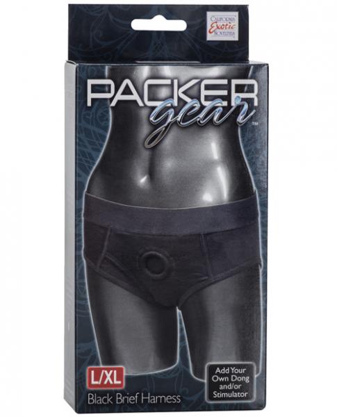 Packer Gear Black Briefs Packing Harness by CalExotics box