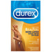A product package of Paradise Marketing Durex Avanti Bare Real Feel Non-Latex Condoms, advertising a natural skin-on-skin feeling with 10 ultra fine lubricated polyisoprene condoms inside.