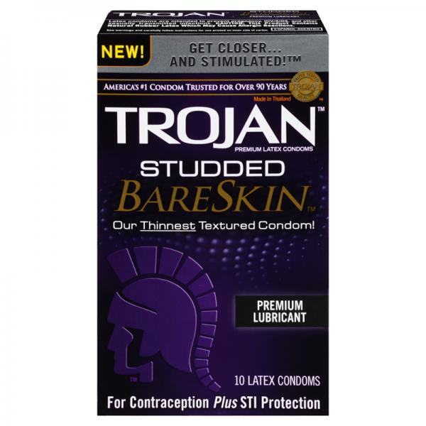 Trojan Studded Bareskin Condoms 10 Package