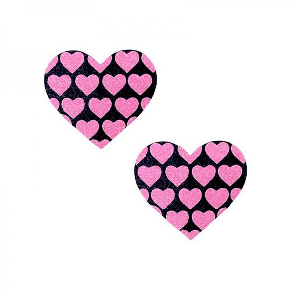 Neva Nude Pasty Hearts On Heart Uv Ne Pink/black