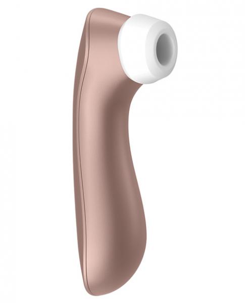Satisfyer Pro 2 Vibration Clitoral Stimulator side view on a white background