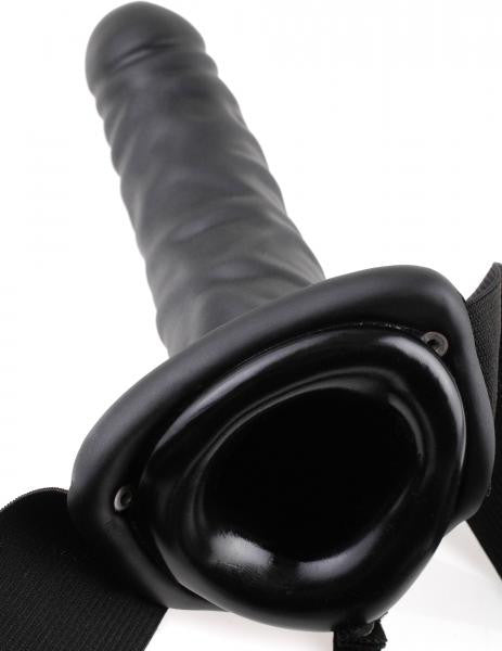 Looking inside Hollow Strap On Dildo by Fetish Fantasy 8 inches - Black