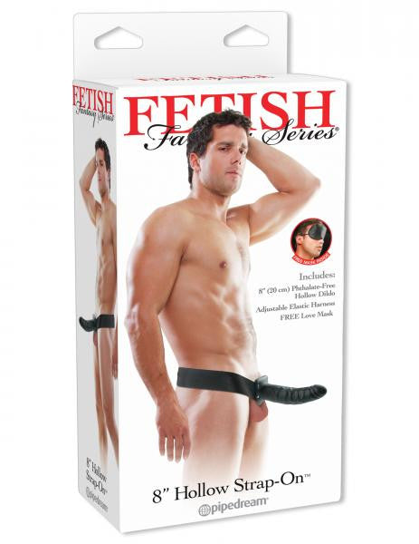 Hollow Strap On Dildo by Fetish Fantasy 8 inches - Black package