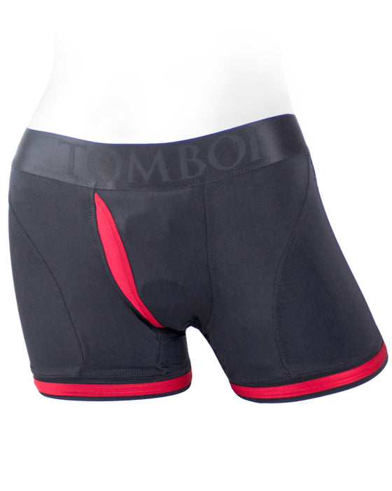 Spareparts Tomboii Packing Boxer Briefs  - Black & Red Nylon