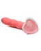 Simply Sweet 8 Inch Wavy Dildo with Heart Base - Pink sideview showing base 