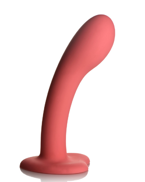 Simply Sweet 7 Inch Slim G-Spot Dildo with Heart Base - Pink upright 