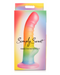 Simply Sweet 6.5 Inch Ribbed Silicone Rainbow Dildo box