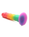 Simply Sweet 6.5 Inch Swirl Silicone Rainbow Dildo suction cup view 