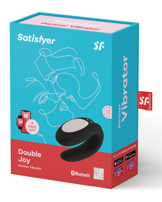 Double Joy Wearable App Controlled Couples Vibrator packaging on a white background