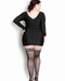 Kix'ies Lois Silky Sheer Black with Back Seam Thigh Highs (sizes A-D)