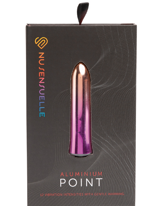 Sensuelle Aluminum Point Bullet Warming Vibrator product box 