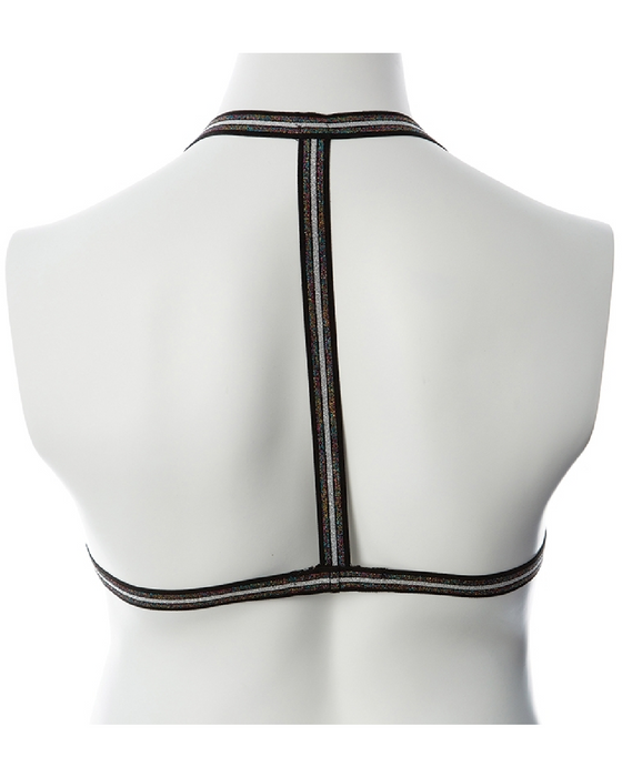 Gender Fluid Silver Lining Harness - XL-3XL back view on mannequin