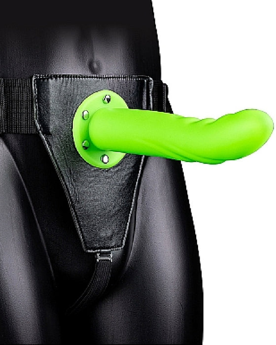 Ouch! Glow in the Dark Curved Hollow Strap-on Set 8 Inches