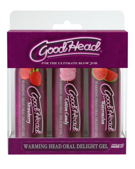 GoodHead Warming Head Oral Sex Enhancer - 3 Flavor Pack 2 oz