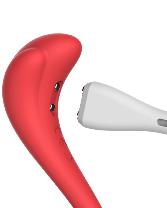 Phoenix Neo Interactive App Controlled Wearable Vibrator showing magnetic charging