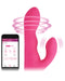 Lovense Nora Sound Activated Bluetooth Dual Stimulation Rabbit Vibrator showing rotation of head and app on phone 