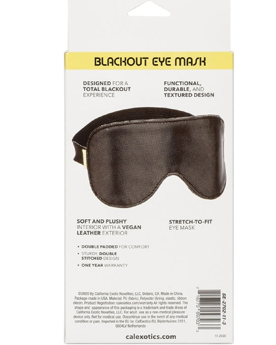 Boundless Blackout Eye Mask by Calexotics  back of box 