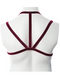 Gender Fluid Sugar Coated Glitter Harness - S-L red criss cross back on mannequin 