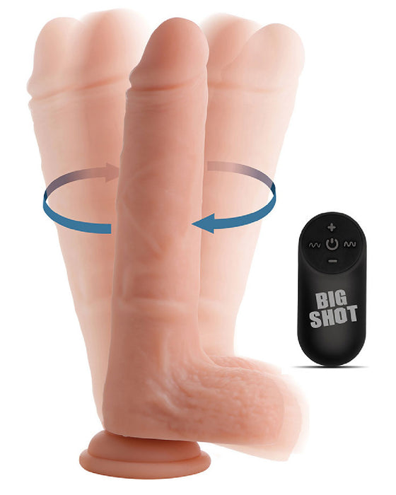 Big Shot 8" Rotating Twirling Vibrating Silicone Dildo with Balls showing twirling motion
