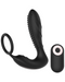 A black, remote-controlled silicone wearable male pleasure device with textured details: Thank Me Now's Gender Fluid Enrapt Vibrating Prostate Plug & Cock Ring with Remote.