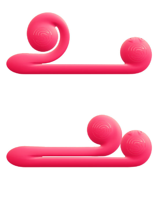 The Snail Silicone Waterproof Dual Stimulating Vibrator showing it curled and uncurled