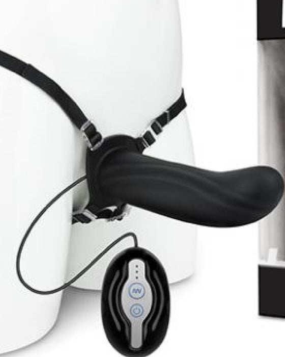Mojo Ghia Vibrating Hollow Dildo Harness with Remote close up of dildo 