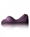 A sleek, purple, wave-like sculpture with a glossy reflection on a white surface, designed as the Rocks Off Ruby Glow Ride On External Hands-Free Humping Vibrator.