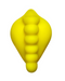 Abstract Bananapants textured yellow 3d shape with a symmetric, ribbed design, reminiscent of a stylized leaf or a grind stimulation piece.