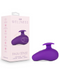Ergonomic purple Blush Wellness Palm Sense Vibrator with Finger Hold palm-held massager in product packaging highlighting features such as Rumble Tech™ motor, 10 functions, rechargeable battery, and waterproof.