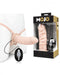 Mojo Ghia Vibrating Hollow Dildo Harness with Remote - Vanilla mannequin wearing dildo next to box 