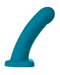Nexus Lennox 8 Inch Hollow Vibrating Silicone Sheath Dildo - Emerald a white background showing the curve of the shaft and defined crown