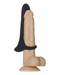 Cock Armor Vibrating Cock Ring and Penis Support angled side view on dildo