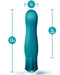 Oh My Gem Fierce Blue Topaz Warming Vibrator graphic showing size