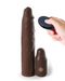 Fantasy 9 Inch Vibrating Silicone Penis Extension with Remote Control - Chocolate