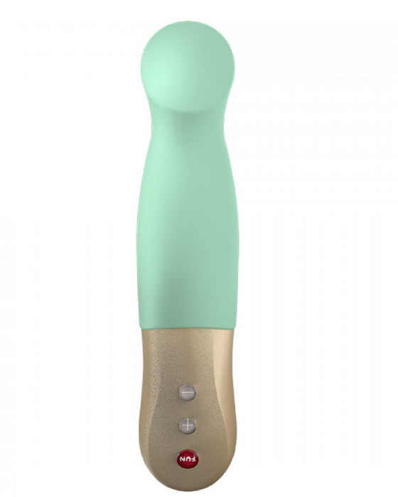 Fun Factory Sundaze Thrusting Vibrator - Pistachio front view of the buttons on a white background