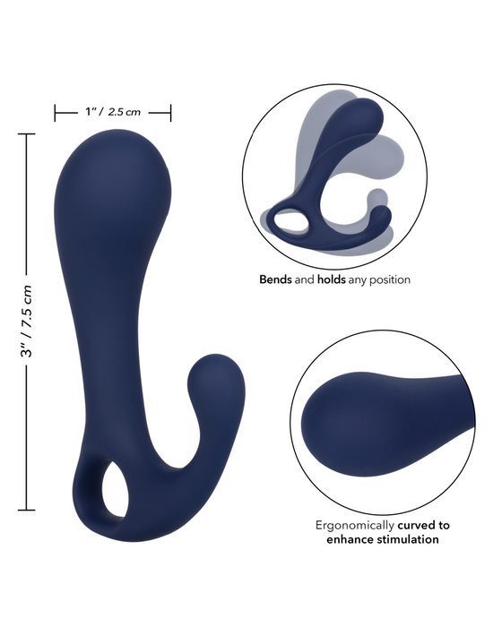 Viceroy Direct Butt Plug & Prostate Stimulator showing flexibility and measurements