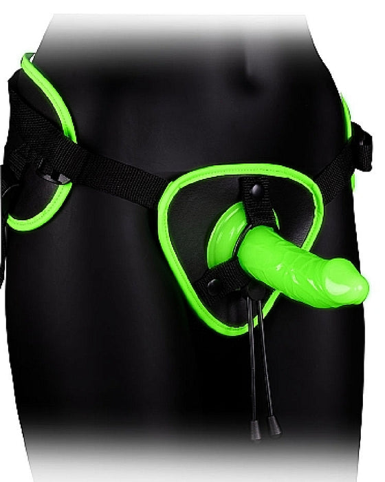 Ouch! Glow in the Dark Strap-on Corset Harness & Dildo Set