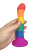 Colours Wave Pride Edition 6 Inch Silicone Rainbow Dildo held in hand