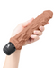 Powercocks Girthy 8 Inch Realistic Vibrating Dildo - Caramel held in a hand