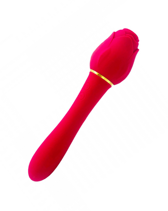 The Suckle Rose Double Ended Vibrating and Sucking Wand