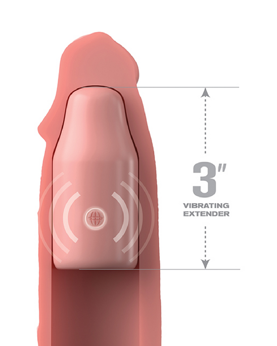 Fantasy 9 Inch Vibrating Silicone Penis Extension with Remote Control - Vanilla