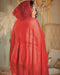 Allure Lace & Mesh Red Hooded Cape w/Waist Belt - Queen Size