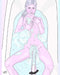 Waterslyde Aquatic Bath Tub Stimulator - Pink illustration of a woman using it in the tub