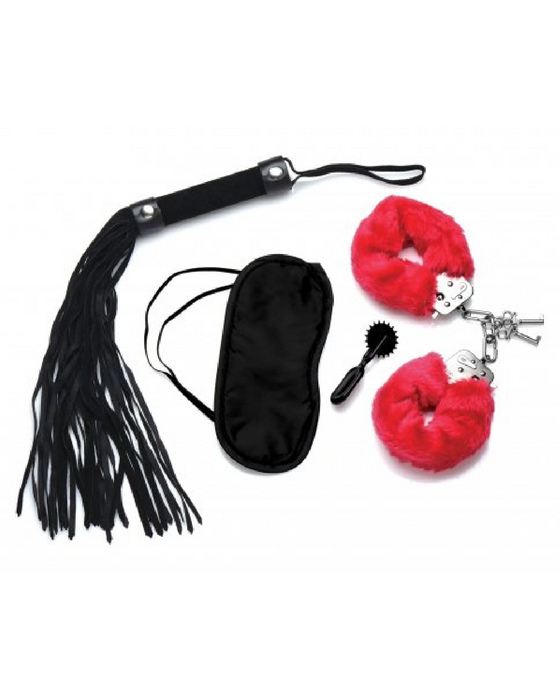 Passion Fetish Sexy BDSM Toy Kit with Heart Gift Box toys on a white background