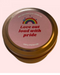 Pride Soy Candle - Birthday Cake 4 oz tin on pink background 